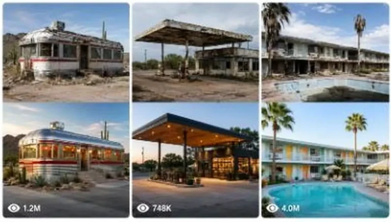 Abandoned Building to Luxury Restoration Hyperlapse Prompt — 2