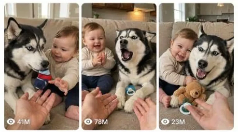 Baby and Talking Husky Family Comedy Prompt — 2