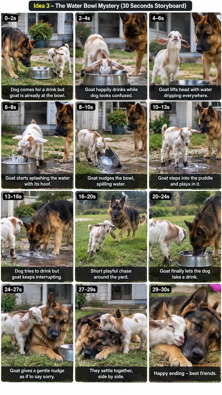 Baby Goat and German Shepherd Viral Video Prompt — 2