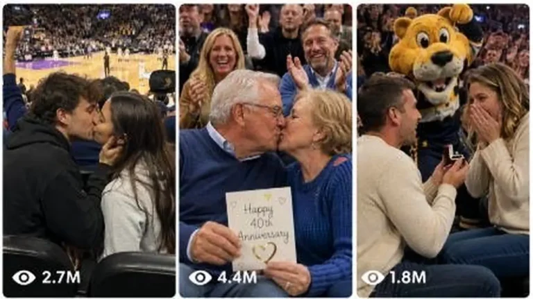Basketball Arena Kiss Cam Moments Video Prompt — 1