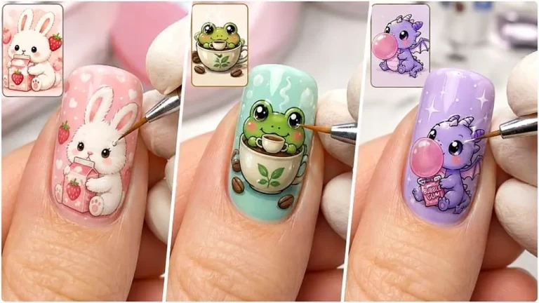 Character Nail Art Blank-to-Finished Macro Prompt — 3
