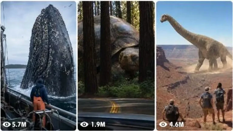 Colossal Creature Caught on Camera Video Prompt — 2