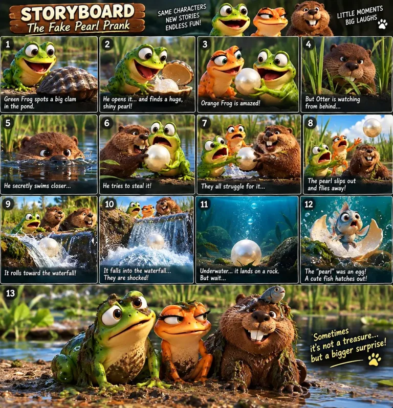 Cute Frog 3D Animal Comedy Shorts Prompt — 3