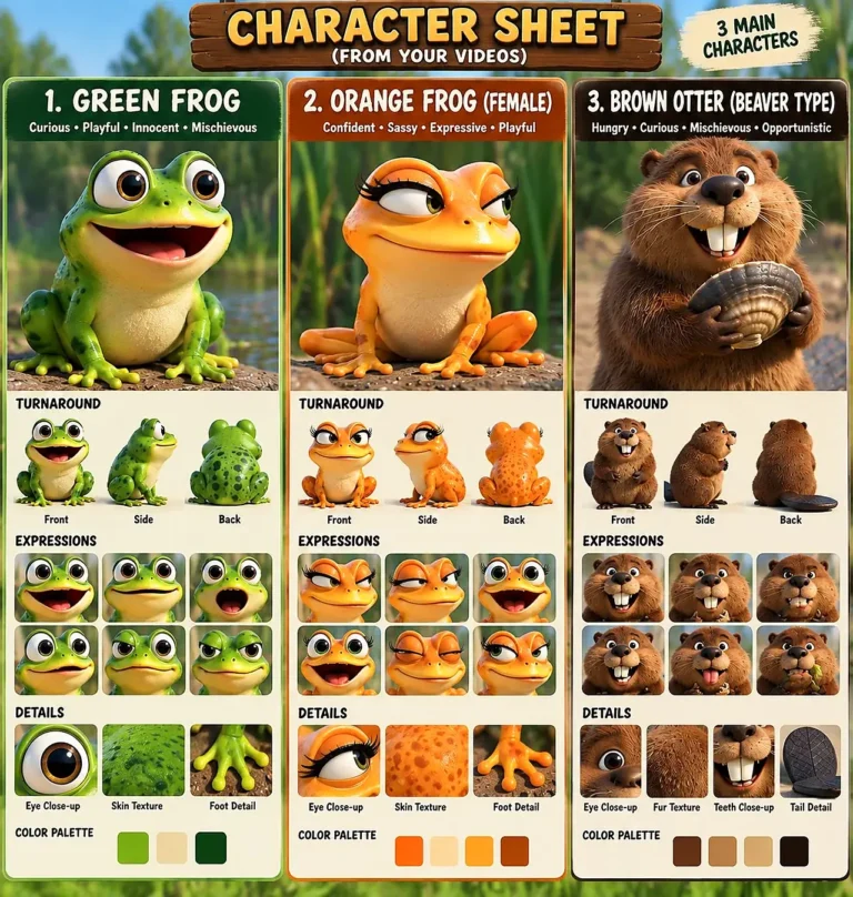 Cute Frog 3D Animal Comedy Shorts Prompt — 4