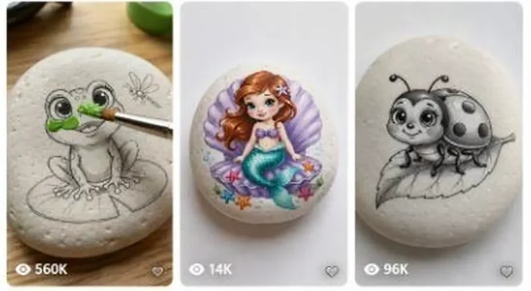 Cute Stone Art Painting ASMR Video Prompt — 2