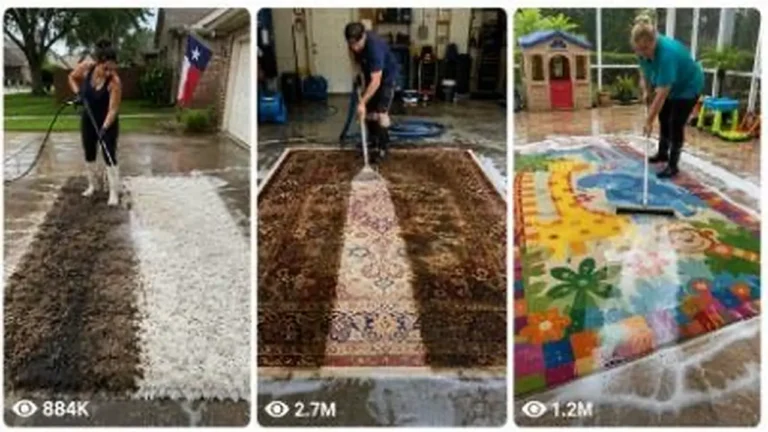 Dirty Carpet and Rug Cleaning Hyper-Timelapse Prompt — 2