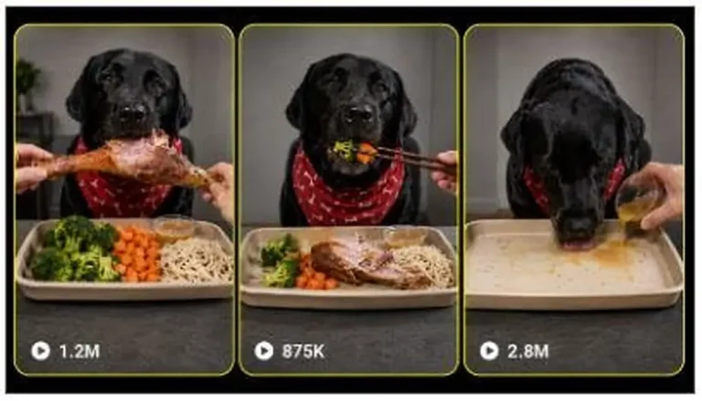 Dog Mukbang Black Labrador ASMR Video Prompt — 2