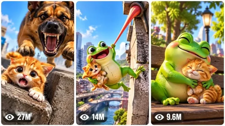 Elastic-Tongue Frog and Ginger Kitten 3D Rescue Comedy — 2