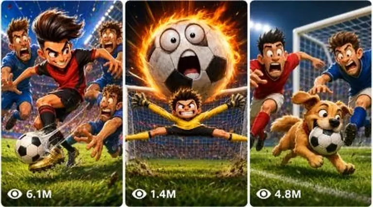 Football Rivalry 2D Cartoon Comedy Video Prompt — 2