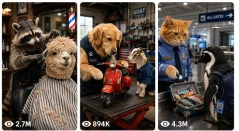 Funny Animal Worker Job Comedy Video Prompt — 2