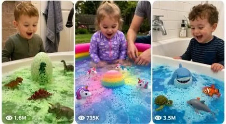 Giant Bath Bomb Surprise with Babies and Pets Prompt — 2
