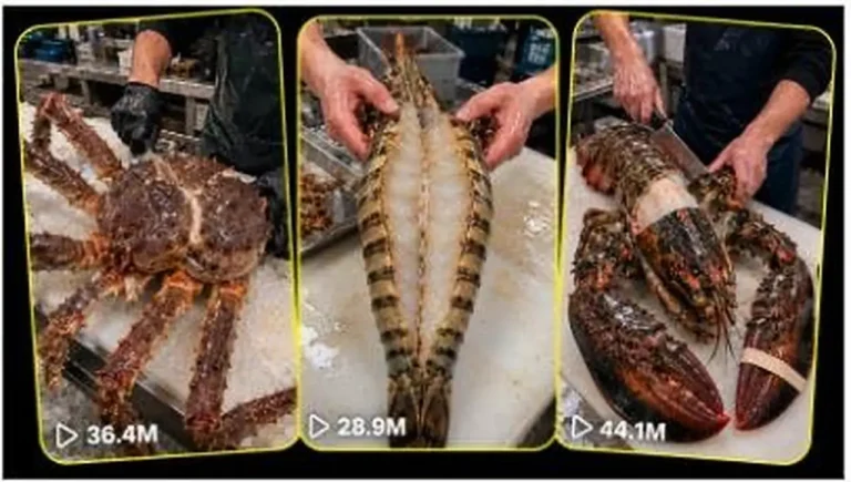 Giant Seafood Cutting ASMR Video Prompt — 2