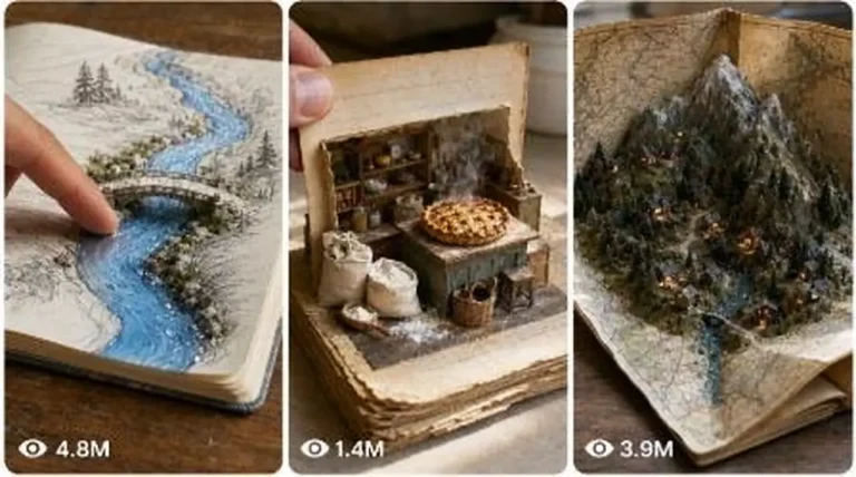 Magical Storybook Paper-to-3D Transformation Video Prompt — 1