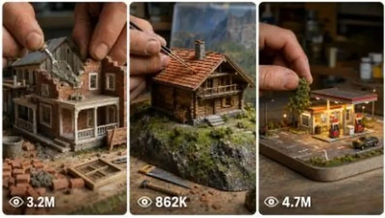 Miniature DIY Construction Macro Hyperlapse Prompt — 3