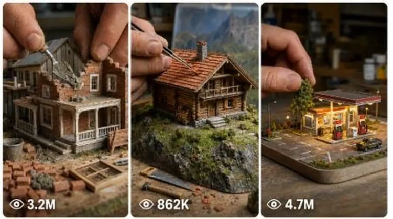 Miniature DIY Construction Macro Hyperlapse Prompt — 1