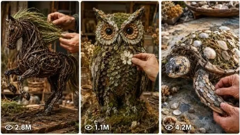 Nature Craft Sculpture from Twigs and Moss Prompt — 3