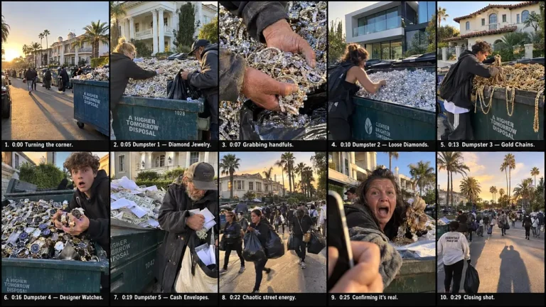 Rich Neighborhood Luxury Dumpster Overload Prompt — 2