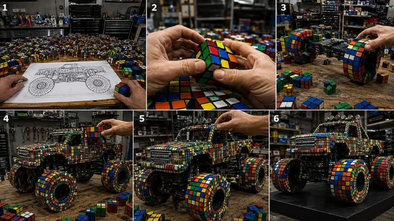 Rubik’s Cube Sculpture Assembly Video Prompt — 2