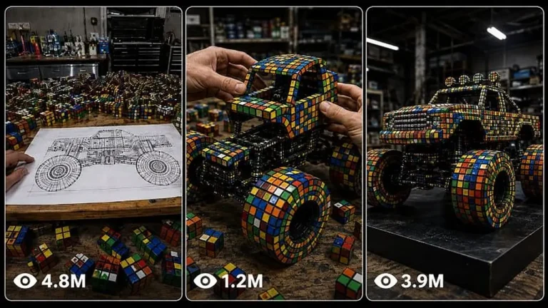 Rubik’s Cube Sculpture Assembly Video Prompt — 3