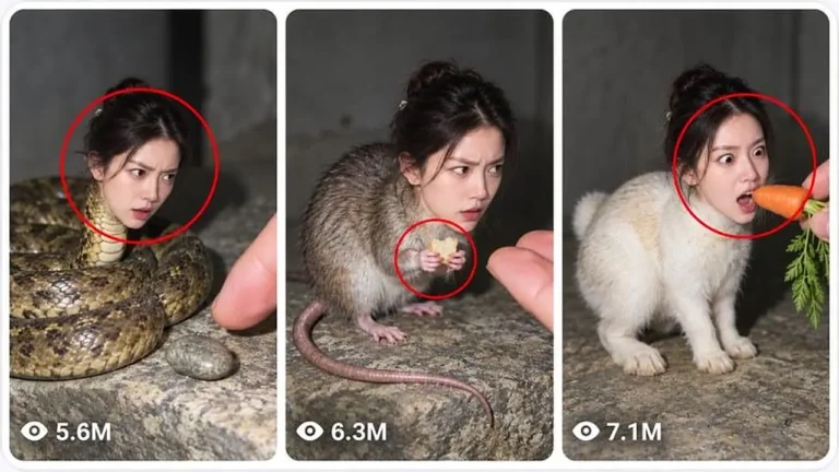 Same Woman, Different Animal Photoreal Creature Reel Prompt — 3
