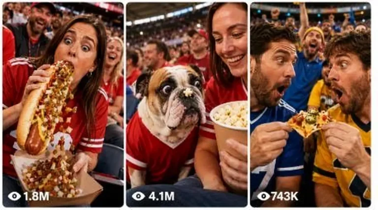 Stadium Food Reaction 5-Panel Storyboard Prompt — 2