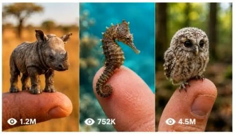 Tiny Living Animals on Fingertips POV Prompt — 2