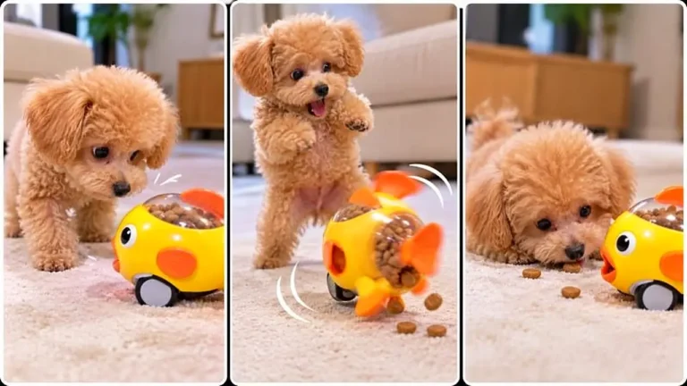 Tiny Poodle vs Interactive Toy Curiosity Prompt — 1