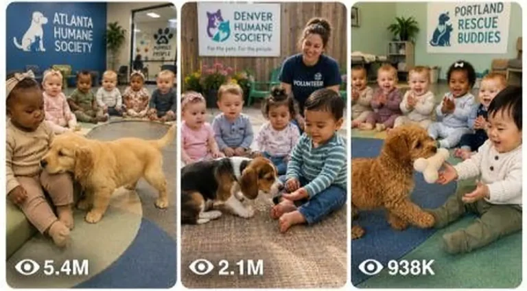 Tiny Rescue Puppy Chooses a Baby at Shelter Prompt — 2
