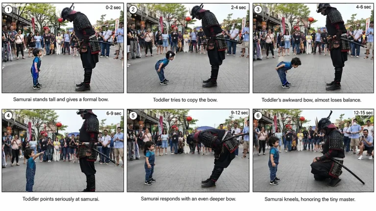 Tiny Toddler Hero vs Giant Performer Prompt — 2