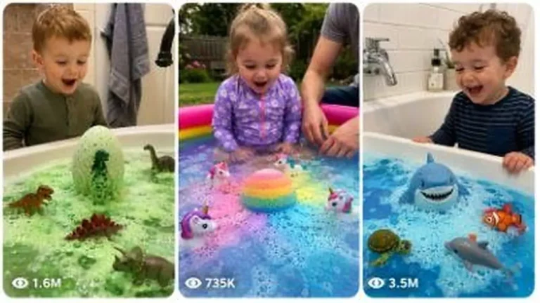 Toddler Bath Bomb Surprise Reaction Video Prompt — 1