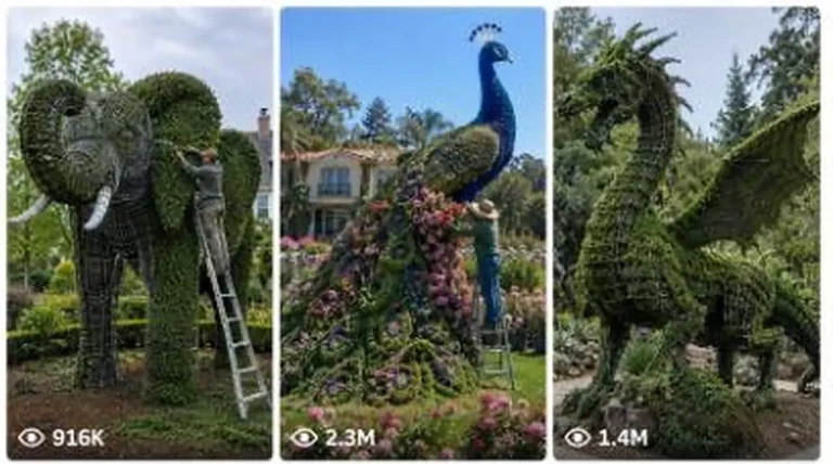 Topiary Garden Transformation Timelapse Reel Prompt — 2