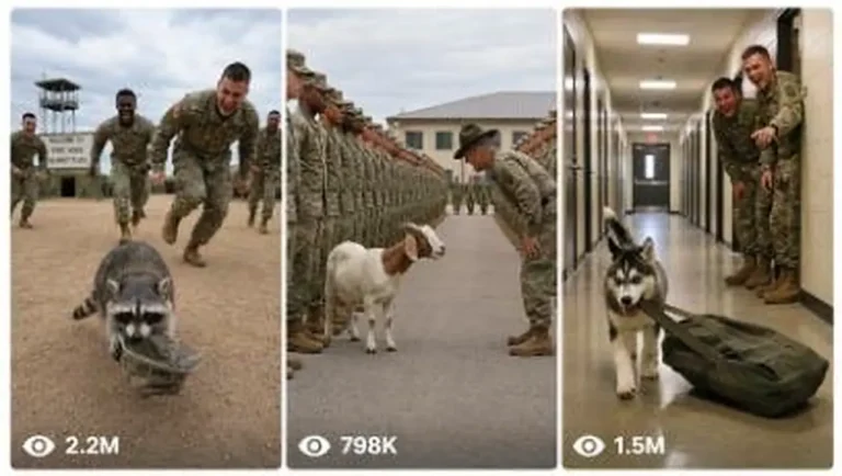 US Army Camp Funny Animal Chaos Video Prompt — 2